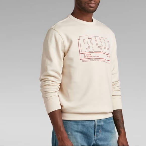 G-star Raw Heavy Hodson organic cotton Sweatershirt in ecru - Picture 1 of 13